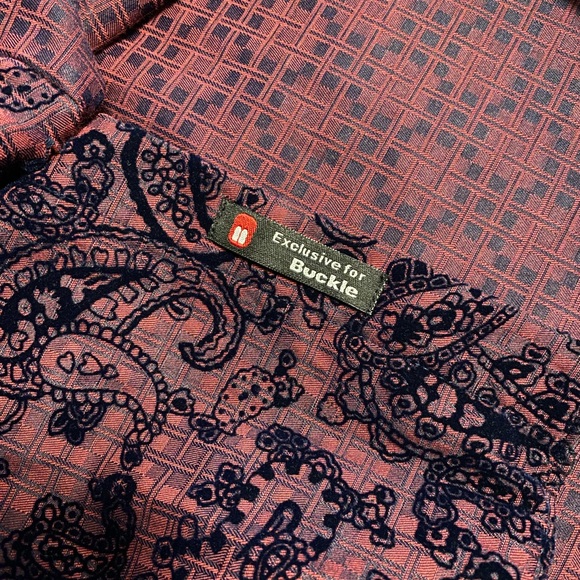 Eight X Premium by Buckle burgundy slim fit long sleeve button down shirt - Picture 10 of 12